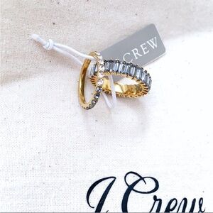 J. Crew Gold Band with Grey Accents Stacking Rings